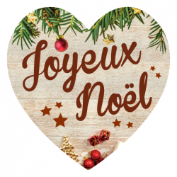 Autocollants Joyeux Noël en forme de coeur