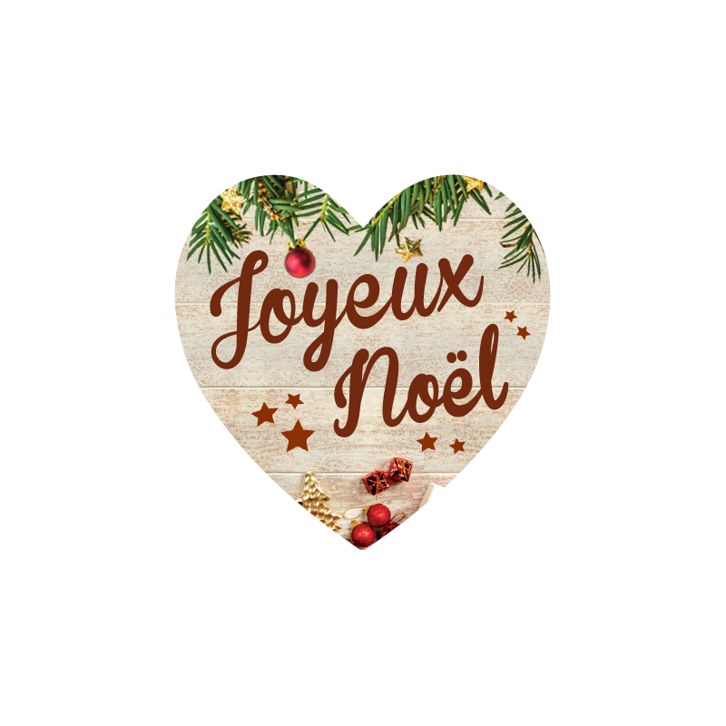 Autocollants Joyeux Noël en forme de coeur Autocollants Joyeux Noël en forme de coeur
