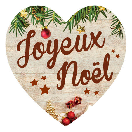 Autocollants Joyeux Noël en forme de coeur