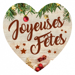 Autocollants Joyeuses Fêtes en forme de coeur