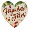 Autocollants Joyeuses Fêtes en forme de coeur Autocollants Joyeuses Fêtes en forme de coeur