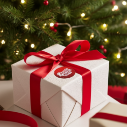 Etiquette Joyeux Noël rouge