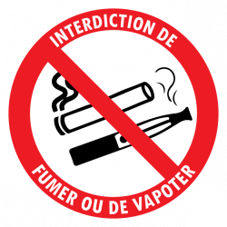 Sticker interdiction de fumer vapoter entreprise
