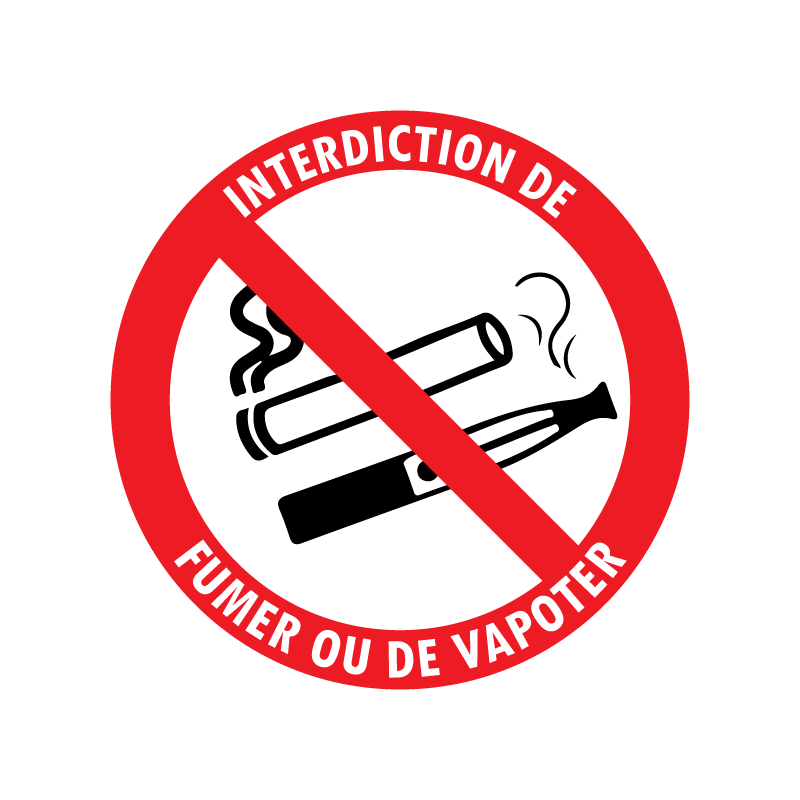 Sticker interdiction de fumer vapoter entreprise