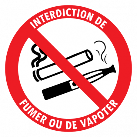 Sticker interdiction de fumer vapoter entreprise