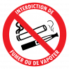 Sticker interdiction de fumer vapoter entreprise