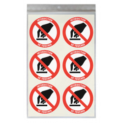 Sticker interdiction de toucher diamètre 5 cm signalétique sécurité