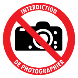 Sticker interdiction de photographier autocollant 15 cm