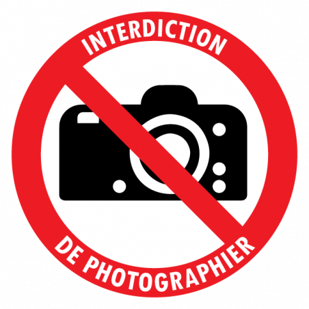 Sticker interdiction de photographier autocollant 15 cm