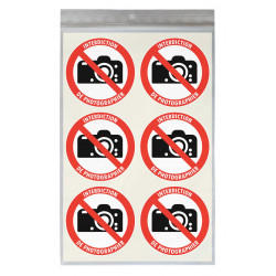 Sticker interdiction de photographier diamètre 5 cm