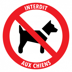 Sticker interdit aux chiens signalisation extérieure 15 cm