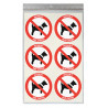 Sticker interdit aux chiens diamètre 5 cm signalétique