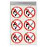Sticker flammes nues interdites diamètre 5 cm signalétique sécurité