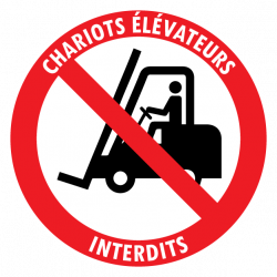 Sticker chariots élévateurs interdits signalisation 15 cm