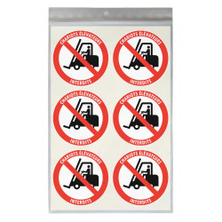 sitcker interdit aux chariots élévateurs diamètre 5 cm