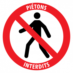 Sticker piétons interdits signalisation 15 cm