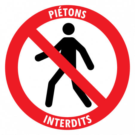 Sticker piétons interdits signalisation 15 cm