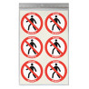 Sticker piétons interdits diamètre 5 cm signalétique sécurité