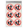 Sticker nourriture extérieure interdite diamètre 5 cm signalétique