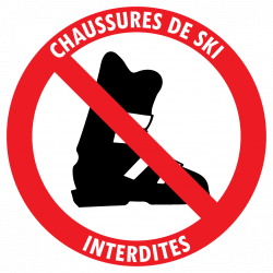 Sticker interdiction chaussures de ski vinyle