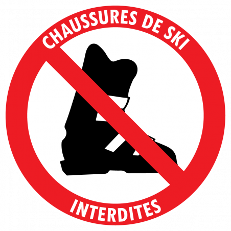 Sticker interdiction chaussures de ski vinyle