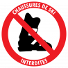 Sticker interdiction chaussures de ski vinyle