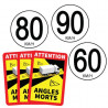 Sticker angles morts et limitations de vitesse posé sur véhicule utilitaire