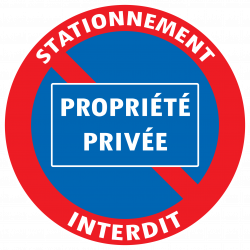 Autocollant STATIONNEMENT INTERDIT PROPRIETE PRIVEE
