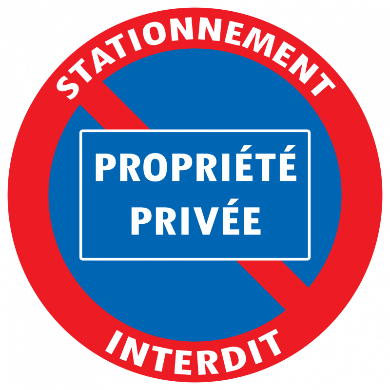 Autocollant STATIONNEMENT INTERDIT PROPRIETE PRIVEE