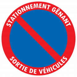 autocollant STATIONNEMENT GÊNANT SORTIE DE VEHICULES