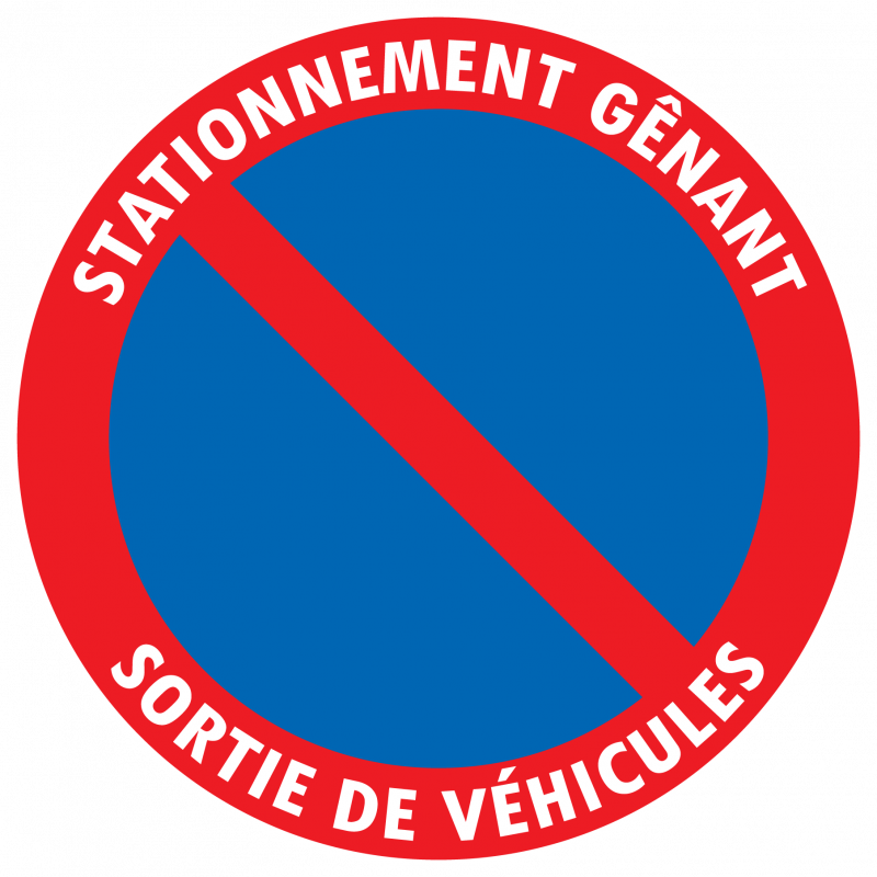 autocollant STATIONNEMENT GÊNANT SORTIE DE VEHICULES