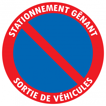 autocollant STATIONNEMENT GÊNANT SORTIE DE VEHICULES