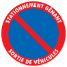 autocollant STATIONNEMENT GÊNANT SORTIE DE VEHICULES