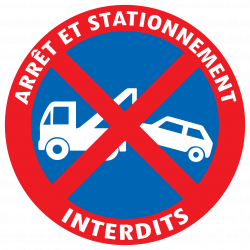 Stickers ARRET ET STATIONNEMENT INTERDITS RISQUE DE FOURRIERE