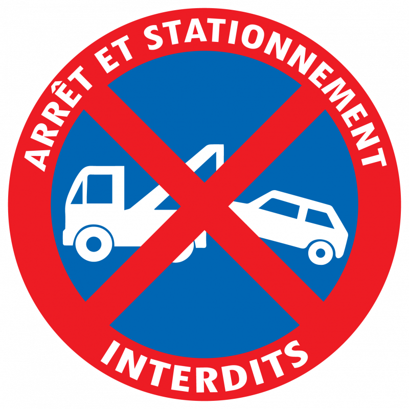 Stickers ARRET ET STATIONNEMENT INTERDITS RISQUE DE FOURRIERE