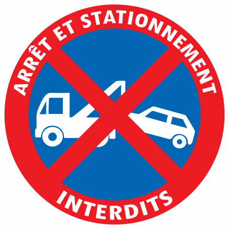 Stickers ARRET ET STATIONNEMENT INTERDITS RISQUE DE FOURRIERE