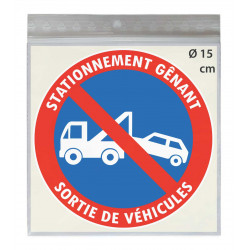 AUTOCOLLANT STATIONNEMENT GENANT SORTIE DE VEHICULES RISQUE FOURRIERE
