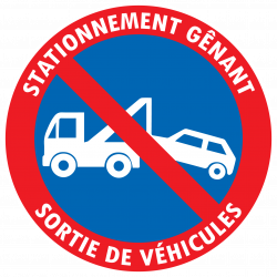 Stickers STATIONNEMENT GENANT SORTIE DE VEHICULES RISQUE DE MISE EN FOURRIERE