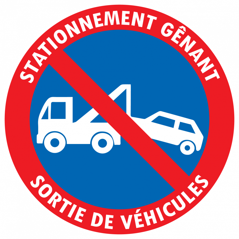 Stickers STATIONNEMENT GENANT SORTIE DE VEHICULES RISQUE DE MISE EN FOURRIERE