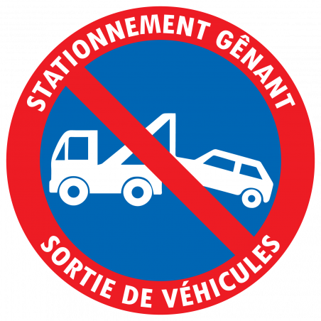 Stickers STATIONNEMENT GENANT SORTIE DE VEHICULES RISQUE DE MISE EN FOURRIERE