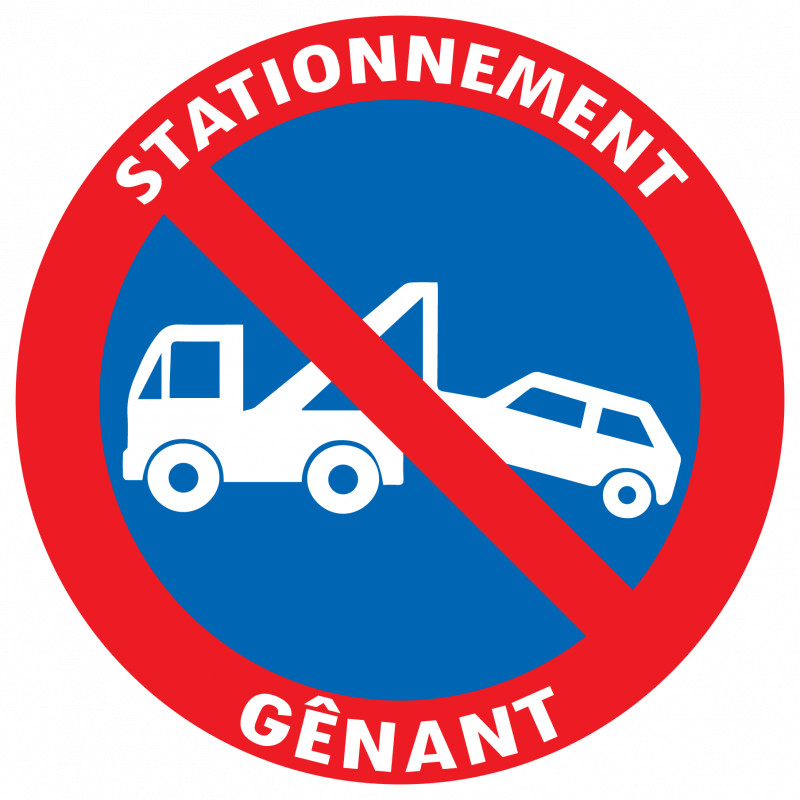 autocollant pour panneau stationnement gênant risque de fourrière