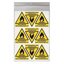 sticker matières inflammables W021 pour sécurité au travail
