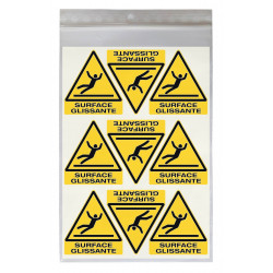 sticker DANGER SURFACE GLISSANTE W011 pour sécurité au travail
