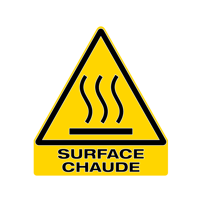 sticker signalisation danger surface chaude W017
