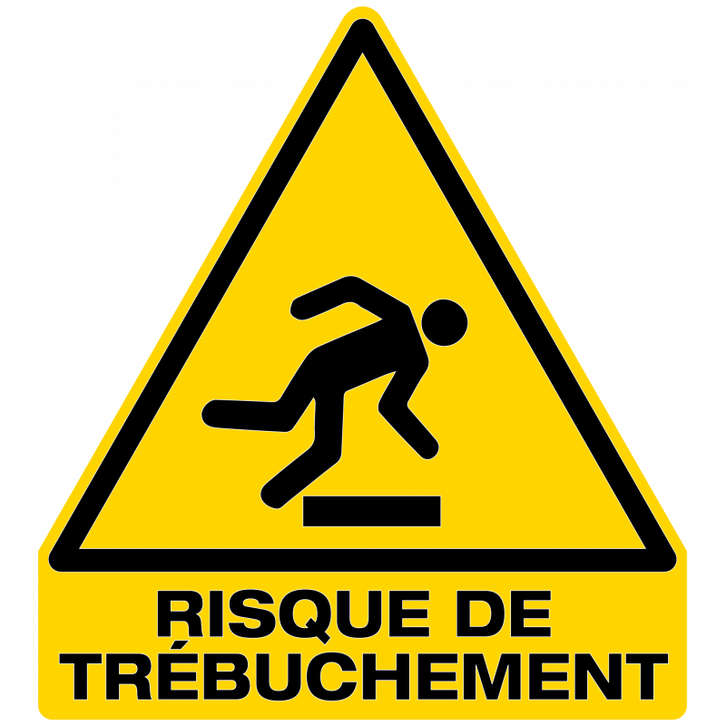 sticker signalisation danger risque de trébuchement W007