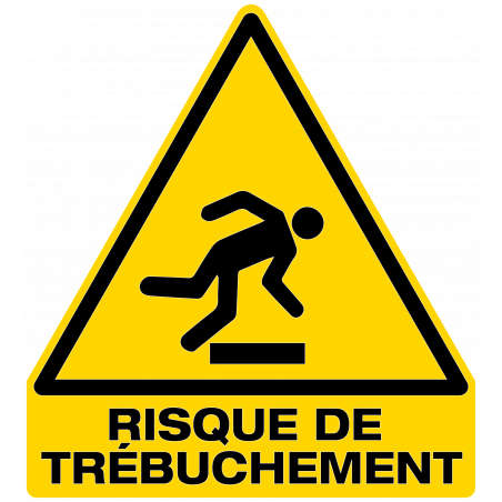 sticker signalisation danger risque de trébuchement W007