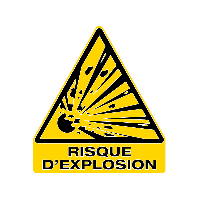 sticker signalisation danger risque d'explosion W002