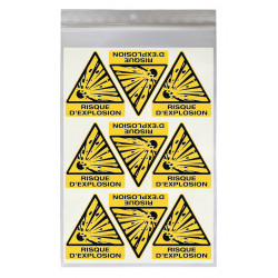 sticker risque d'explosion W002 pour sécurité au travail