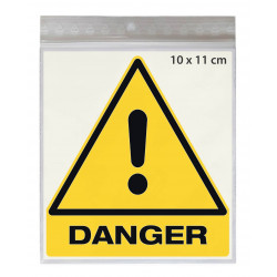 sticker danger W001 pour risques industriels