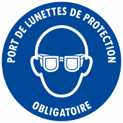 Sticker port de lunettes de protection obligatoire – autocollant sécurité EPI